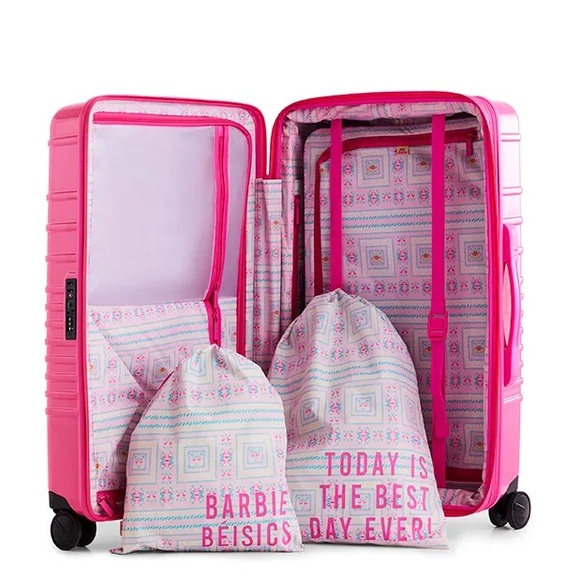 BEIS BARBIE Luggage Set - 29” Large, Mini Weekender, Cosmetic Case, Passport Tag - Picture 4 of 6